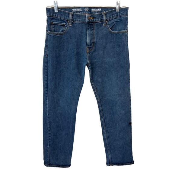 St Johns Bay Jeans 34x32 Relaxed Straight Blue Medium Wash Comfort Stretch Denim - Picture 1 of 6